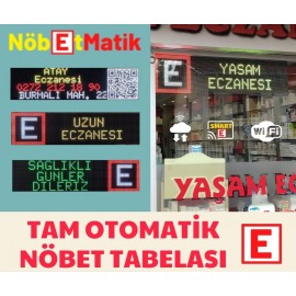 NÖBETMATİK Nöbetçi Eczane Tabelası P8 26x103 cm..